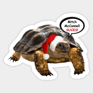 Santa Turtle Hates Mitch Sticker